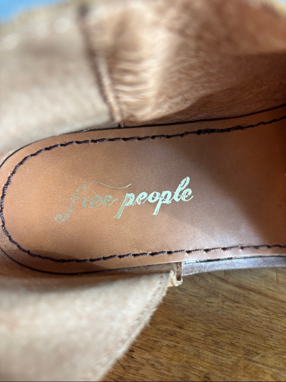 Free People Tan Open-Side Leather Low Heel Flat - Picture 8 of 11